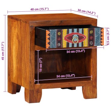 vidaXL Κομοδίνο 40x35x45cm από μασίφ ξύλο ακακίας 1 τεμ.