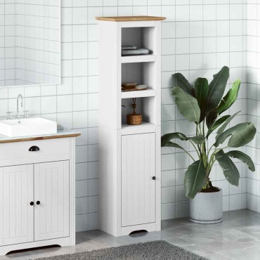 vidaXL Ντουλάπι μπάνιου BODO Λευκό και καφέ 44x30x160cm