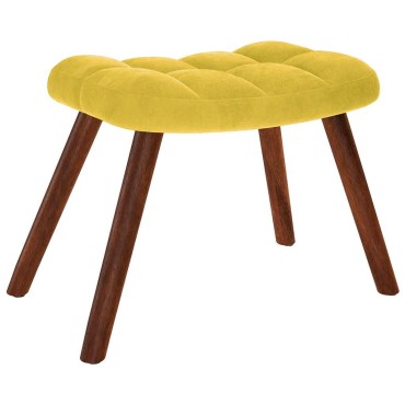 vidaXL Πολυθρόνα Relax Κίτρινη Βελούδινη με Σκαμπό 61,5x69x95,5cm 1 τεμ.