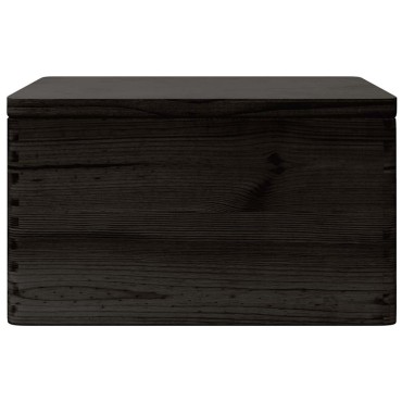 vidaXL Ξύλινο κουτί με καπάκι Μαύρο 40x30x23 cm από μασίφ ξύλο πεύκο