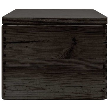 vidaXL Ξύλινο κουτί με καπάκι Μαύρο 40x30x23 cm από μασίφ ξύλο πεύκο