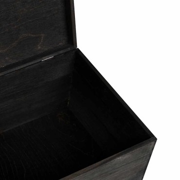 vidaXL Ξύλινο κουτί με καπάκι Μαύρο 40x30x23 cm από μασίφ ξύλο πεύκο