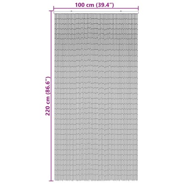 vidaXL Έντομο κουρτίνα πόρτας Σκούρο γκρι 100x220 cm Μπαμπού