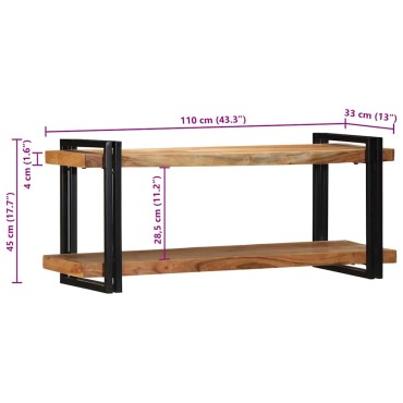 vidaXL Ράφι τοίχου 110x33x45cm Μασίφ ξύλο ακακίας