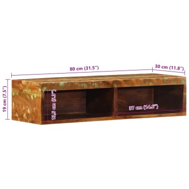 vidaXL Επίτοιχο ντουλάπι τηλεόρασης 80x30x19cm Μασίφ ξύλο ακακίας