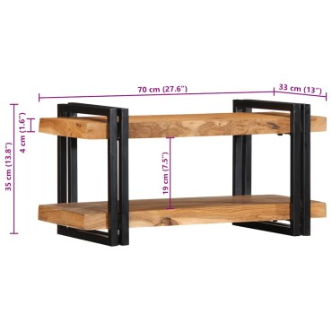 vidaXL Ράφι τοίχου 70x33x35cm μασίφ ξύλο ακακίας