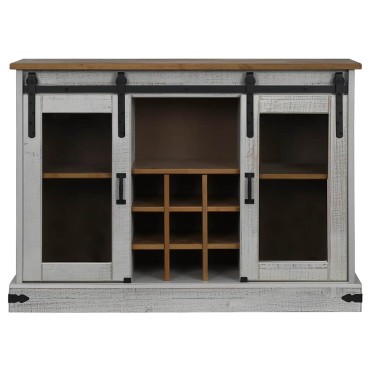vidaXL Sideboard HALDEN 2 συρόμενες πόρτες Λευκό 112x40x80cm 1 τεμ.