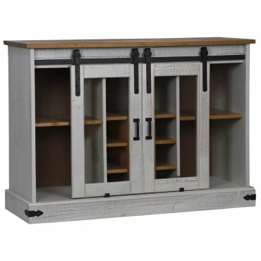 vidaXL Sideboard HALDEN 2 συρόμενες πόρτες Λευκό 112x40x80cm 1 τεμ.