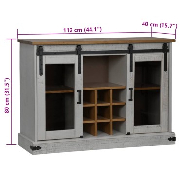 vidaXL Sideboard HALDEN 2 συρόμενες πόρτες Λευκό 112x40x80cm 1 τεμ.