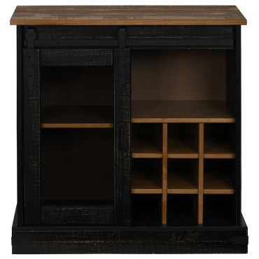 vidaXL Sideboard HALDEN με συρόμενη πόρτα Μαύρο 80x40x80cm 1 τεμ.