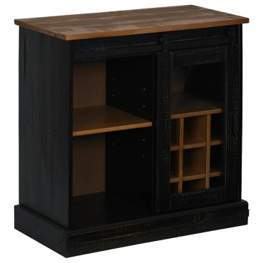 vidaXL Sideboard HALDEN με συρόμενη πόρτα Μαύρο 80x40x80cm 1 τεμ.