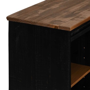 vidaXL Sideboard HALDEN με συρόμενη πόρτα Μαύρο 80x40x80cm 1 τεμ.