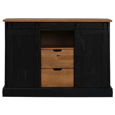 vidaXL Sideboard HALDEN 2 συρόμενες πόρτες μαύρο 112x40x80cm 1 τεμ.