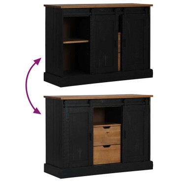 vidaXL Sideboard HALDEN 2 συρόμενες πόρτες μαύρο 112x40x80cm 1 τεμ.
