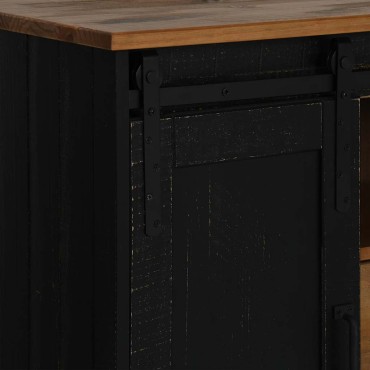 vidaXL Sideboard HALDEN 2 συρόμενες πόρτες μαύρο 112x40x80cm 1 τεμ.