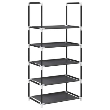 vidaXL Ράφι παπουτσιών 5 επιπέδων μαύρο 44x28x94cm μη υφασμένο ύφασμα