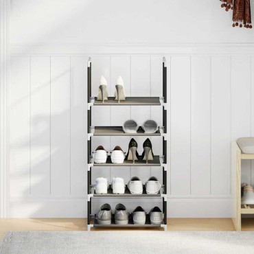 vidaXL Ράφι παπουτσιών 5 επιπέδων μαύρο 44x28x94cm μη υφασμένο ύφασμα