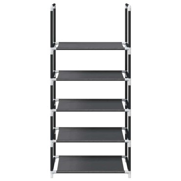 vidaXL Ράφι παπουτσιών 5 επιπέδων μαύρο 44x28x94cm μη υφασμένο ύφασμα