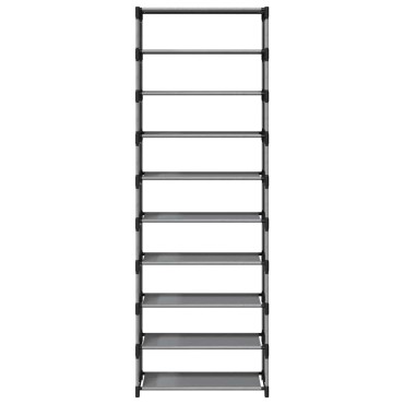 vidaXL Ράφι παπουτσιών 10επιπέδων γκρι 54x28x158cm μη υφασμένο ύφασμα