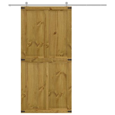 vidaXL Πόρτα αχυρώνα CORONA 100x210 cm από μασίφ ξύλο πεύκο