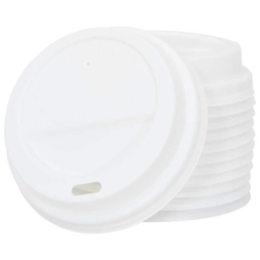 vidaXL Χάρτινα καπάκια καφέ Ø80 mm 8oz 1000 τεμάχια Λευκό πλαστικό