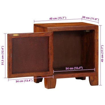 vidaXL Κομοδίνο 2 τεμ. 40x30x45cm μασίφ ξύλο ακακίας
