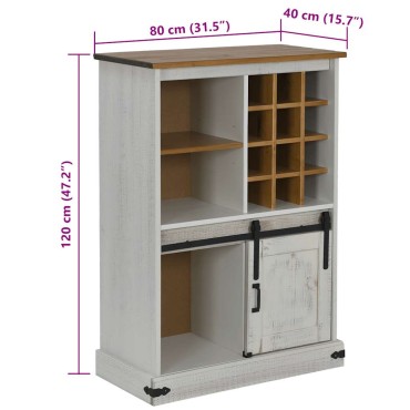 vidaXL Ντουλάπι κρασιού HALDEN με ράφια κρασιού 80x40x120 cm 1 τεμ.