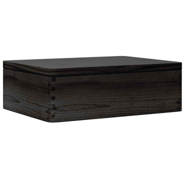 vidaXL Ξύλινο κουτί με καπάκι Μαύρο 40x30x13 cm από μασίφ ξύλο πεύκο