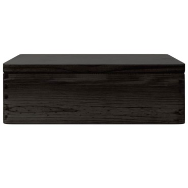 vidaXL Ξύλινο κουτί με καπάκι Μαύρο 40x30x13 cm από μασίφ ξύλο πεύκο