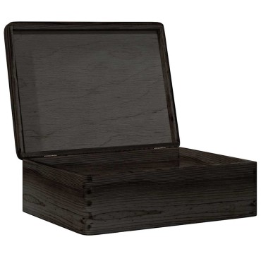 vidaXL Ξύλινο κουτί με καπάκι Μαύρο 40x30x13 cm από μασίφ ξύλο πεύκο