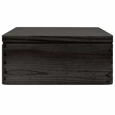 vidaXL Ξύλινο κουτί με καπάκι Μαύρο 40x30x13 cm από μασίφ ξύλο πεύκο