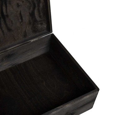 vidaXL Ξύλινο κουτί με καπάκι Μαύρο 40x30x13 cm από μασίφ ξύλο πεύκο