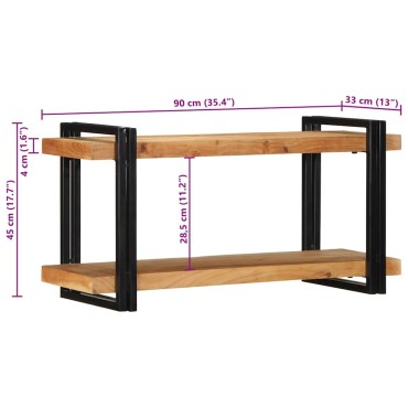 vidaXL Ράφι τοίχου 90x33x45cm μασίφ ξύλο ακακίας