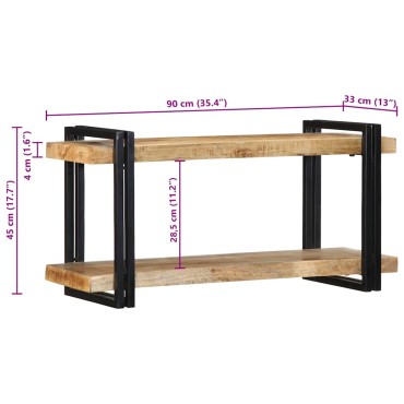 vidaXL Ράφι τοίχου 90x33x45cm Στερεό ακατέργαστο ξύλο Mango