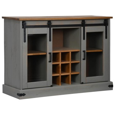 vidaXL Sideboard HALDEN 2 συρόμενες πόρτες γκρι 112x40x80cm 1 τεμ.