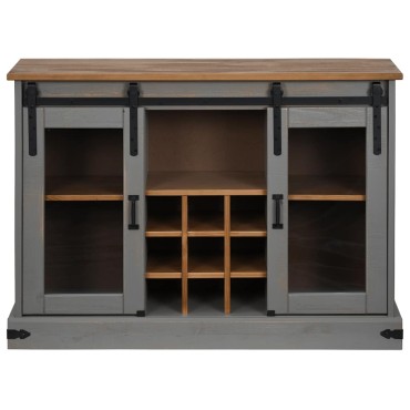 vidaXL Sideboard HALDEN 2 συρόμενες πόρτες γκρι 112x40x80cm 1 τεμ.