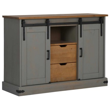 vidaXL Sideboard HALDEN 2 συρόμενες πόρτες γκρι 112x40x80cm 1 τεμ.
