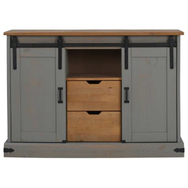vidaXL Sideboard HALDEN 2 συρόμενες πόρτες γκρι 112x40x80cm 1 τεμ.