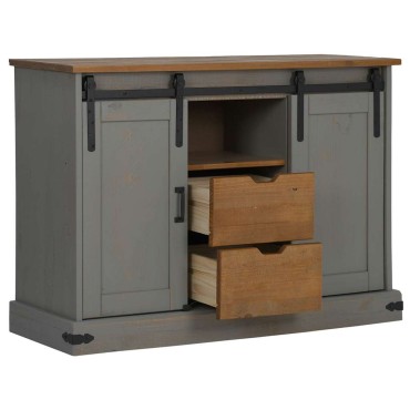 vidaXL Sideboard HALDEN 2 συρόμενες πόρτες γκρι 112x40x80cm 1 τεμ.