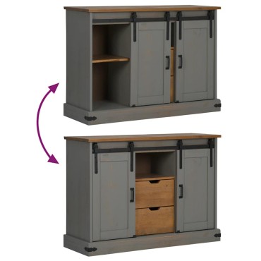 vidaXL Sideboard HALDEN 2 συρόμενες πόρτες γκρι 112x40x80cm 1 τεμ.
