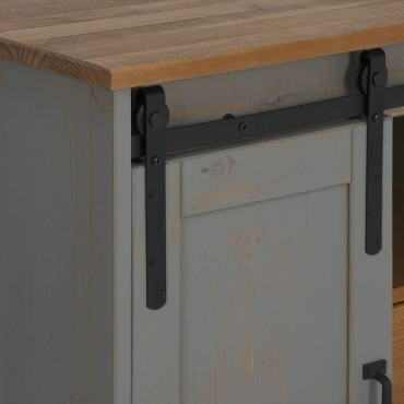 vidaXL Sideboard HALDEN 2 συρόμενες πόρτες γκρι 112x40x80cm 1 τεμ.