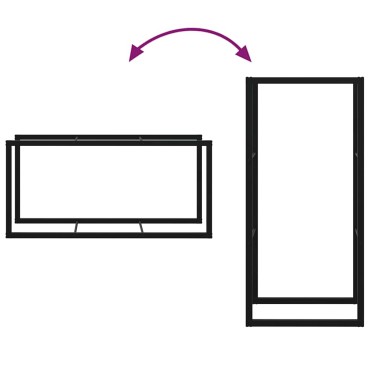 vidaXL Ράφι Καυσόξυλων Μαύρο 55x30x116 εκ. Ατσάλινο