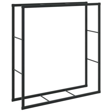vidaXL Ράφι Καυσόξυλων Μαύρο 110x30x116 εκ. Ατσάλινο