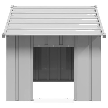 vidaXL Σπιτάκι σκύλου με οροφή 83x130x85 cm Γαλβανισμένος χάλυβας