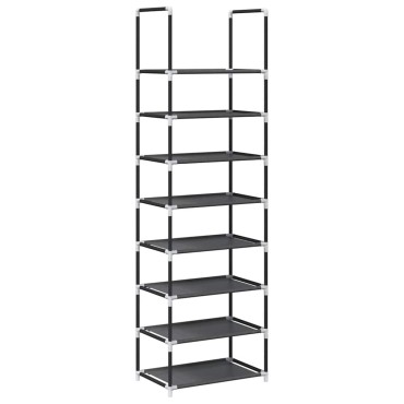 vidaXL Ράφι παπουτσιών 8-βαθμίδων μαύρο 44x28x145cm μη υφασμένο ύφασμα