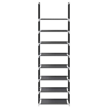 vidaXL Ράφι παπουτσιών 8-βαθμίδων μαύρο 44x28x145cm μη υφασμένο ύφασμα