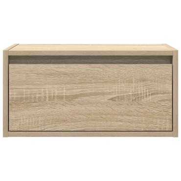 vidaXL Κομοδίνο Επιτοίχιο με Φώτα LED Sonoma Δρυς 51x35,5x25 cm