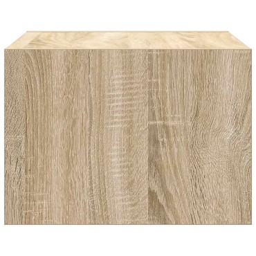vidaXL Κομοδίνο Επιτοίχιο με Φώτα LED Sonoma Δρυς 51x35,5x25 cm