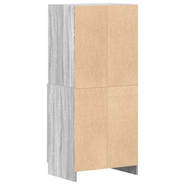 vidaXL Ντουλάπι Κουζίνας Γκρι sonoma 57x41,5x131,5cm Επεξεργ. Ξύλο 1 τεμ.