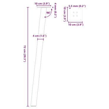 vidaXL Πόδια Κονσόλας 4 τεμ. από Φυσικό Ατσάλι Ατσάλι